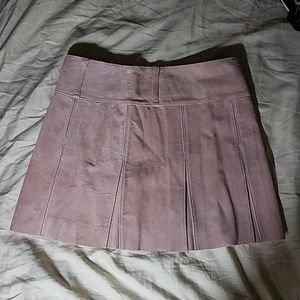 bebe dusty pink suede pleated mini skirt NWT